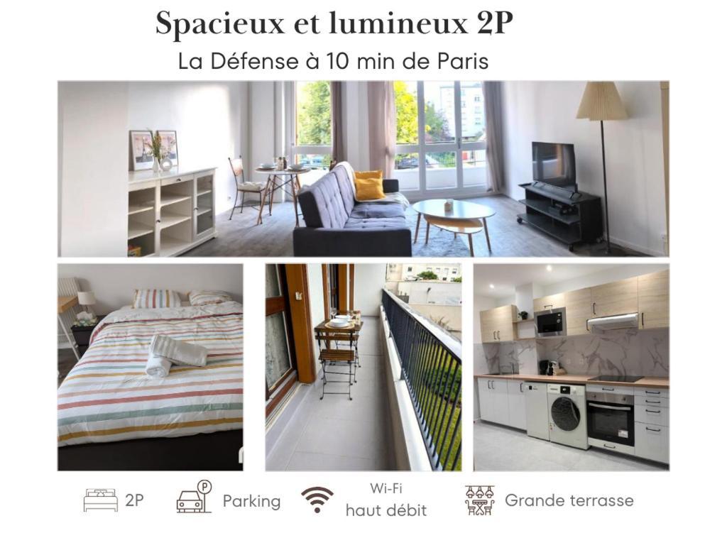 Appartement Evasion La Defense - Balcon & Wi-Fi, A 10 Min De Paris à Courbevoie Extérieur photo